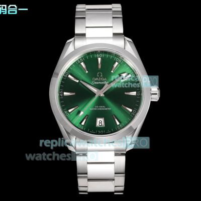 Swiss Omega Seamaster Aqua Terra 150m 41mm Green Dial Steel Copy Watch 